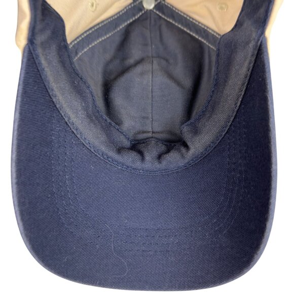 Vtg Disney Mickey Mouse Baseball Cap Hat Beige Navy Embroidered Strapback - Picture 14 of 15